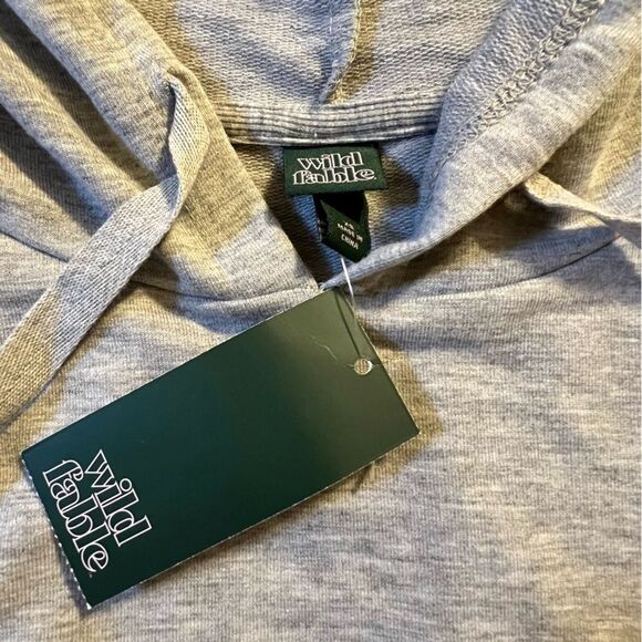 Wild Fable Cropped Hoodie Heather Grey Rainbow Sleeve XS Athleisure Yoga Casual - Picture 8 of 9